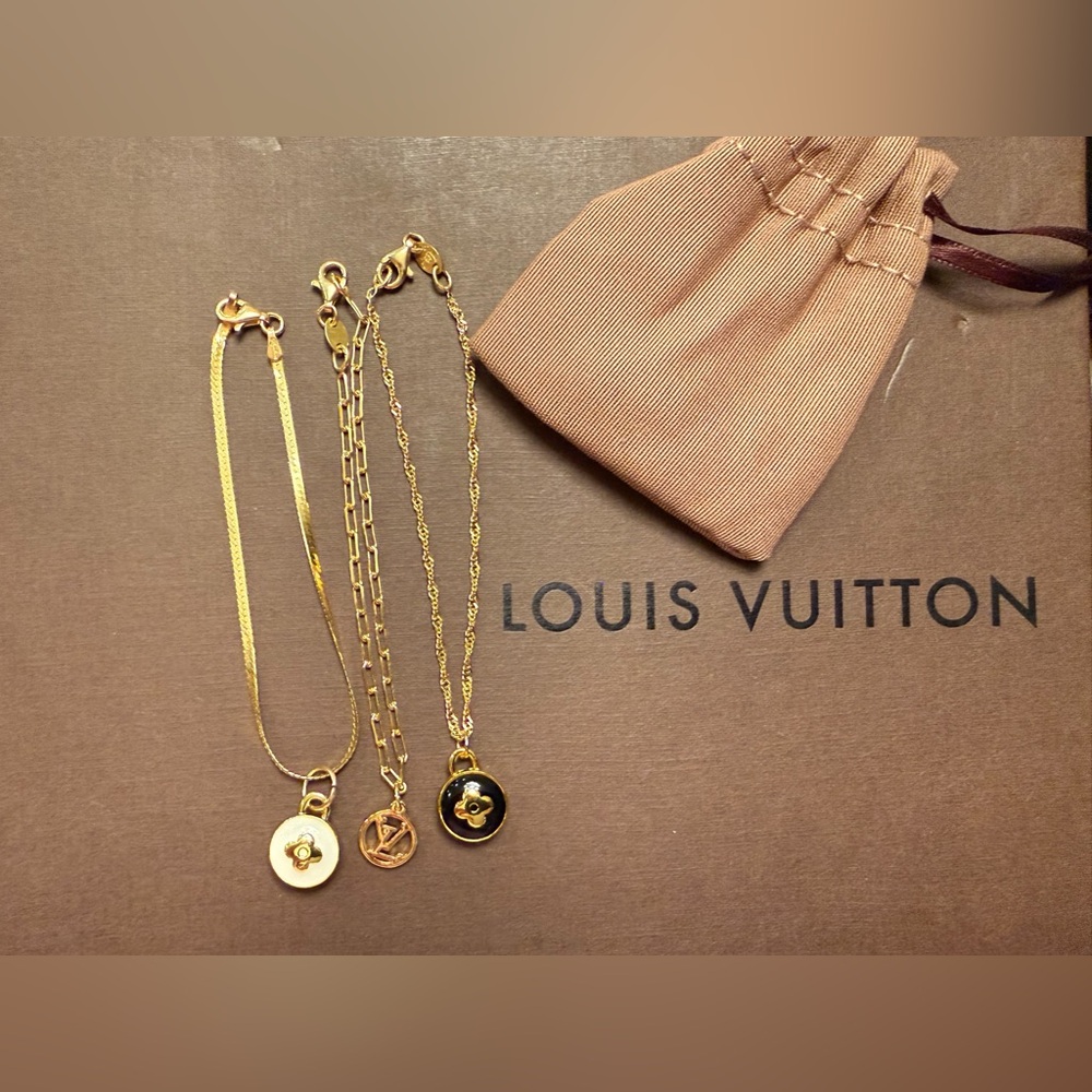 Louis Vuitton Gold 2 piece set 18K Gold Plated Sterling Silver Bracelets